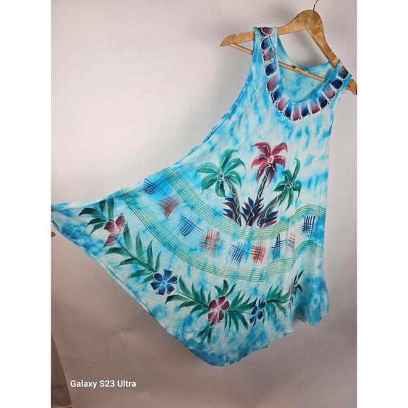 Pineapple, Free Sz, tropical Floral NWOT sundress or beach cover - Picture 8 of 10